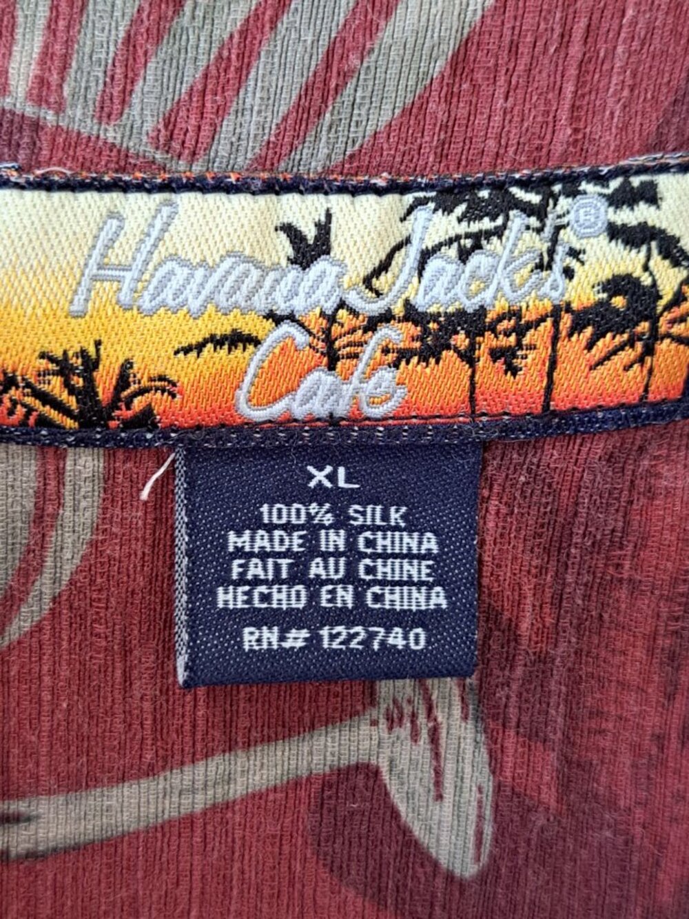 Havana Jacks Cafe Mens XL Hawaiian Shirt Silk Multicolored Tropical Short Sleeve - Picture 4 of 13